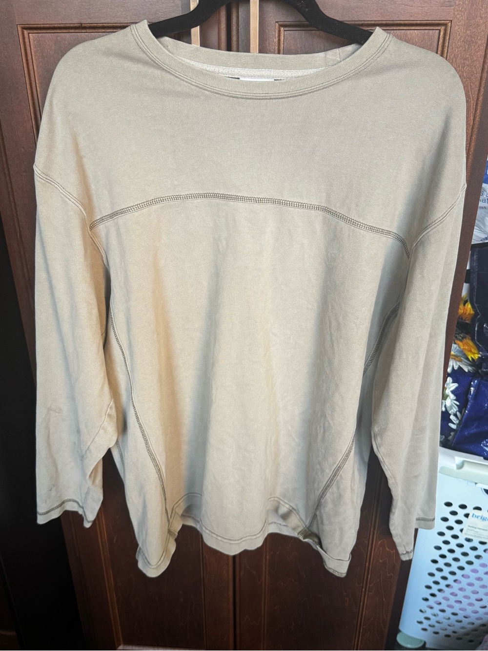 Columbia Sportswear Tan Beige Thermal Long Sleeve Shirt Men's Large (Flaws)